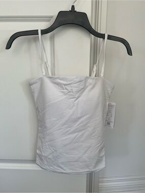 NWT Lands’ End White Women's Slender Tube Top/Spaghetti Strap Cami Tank Top XS